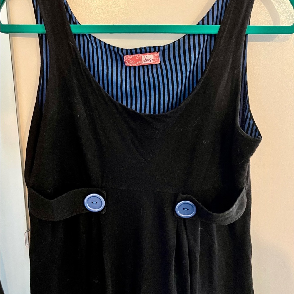 Lux tunic length tank top with button detail